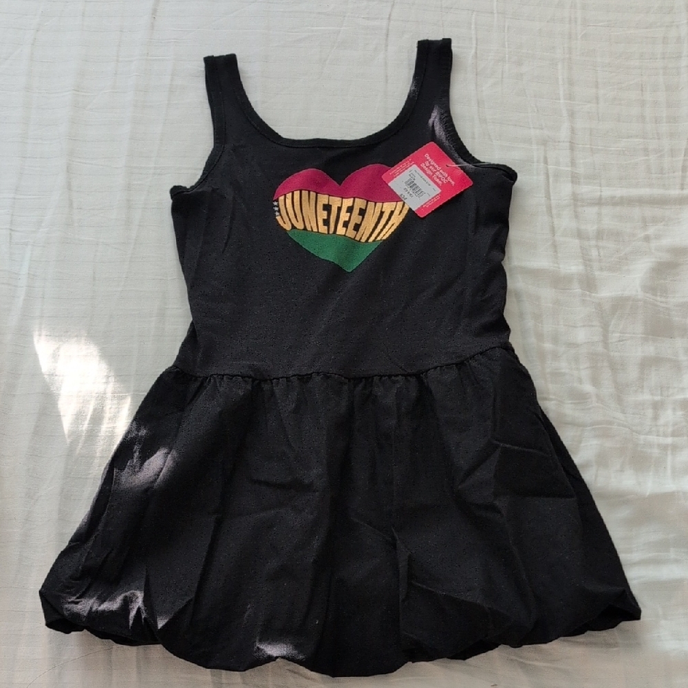 Black Kids Dress with Heart Design